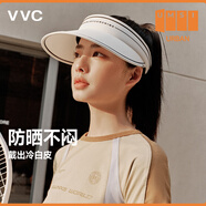 VVC成毅同款防曬帽女防紫外線遮臉戶外空頂帽太陽帽 風(fēng)尚-簡約白 均碼