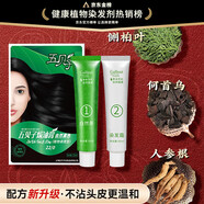 五貝子染發(fā)劑染發(fā)膏焗油五倍子植物染發(fā)不傷發(fā)男女遮蓋白發(fā)自然黑