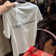 CALVIN KLEIN JEANS/CK【多尺碼選擇】純棉短袖男女同款夏季2025新款K刺繡字母百T恤 短袖浮雕 白色 ?Calvin Klein M ?Calvin Klein