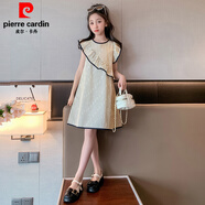 皮爾卡丹（pierre cardin）女童連衣裙夏季2026新款女大童時(shí)髦條紋背心裙兒童夏裝無(wú)袖 圖片色 130