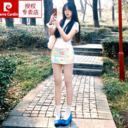 皮爾卡丹（pierre cardin）藍色碎花半身裙女夏季薄款2025新款高腰顯瘦a字短裙小個(gè)子包臀裙 綠色大花【高品質(zhì)】 S