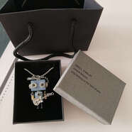 溫以嘉純手工宋亞軒同款搖滾吉他朋克風(fēng)格機器人項鏈鑰匙扣潮流掛件 藍色禮盒款【項鏈+鑰匙扣】