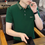 啄木鳥（TUCANO）高端純棉短袖Polo打底衫男夏季時尚刺繡帥氣翻領(lǐng)t恤修身通勤體恤 綠色 XL