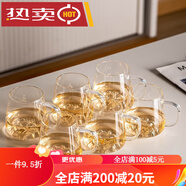 瓷牌茗茶具（cipaiming teaset）瓷牌茗茶具大容量玻璃茶杯創(chuàng  )意觀(guān)山綠茶杯家用會(huì ) 透明-冰山玻璃杯6個(gè)裝