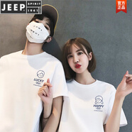 JEEP SPIRIT領(lǐng)證登記情侶裝套裝短袖t恤2025新款夏日季特別的網(wǎng)紅小眾不撞款 白色Boy+白色Girl 均碼 S/M =男M+女S
