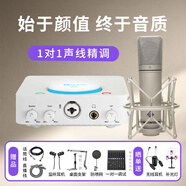 艾肯白色U Solo外置聲卡電腦手機(jī)通用主播直播錄音K歌麥克風(fēng)話筒聲卡設(shè)備套裝 U Solo+66U87