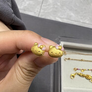 MHFDO胖東來(lái)品質(zhì)甜美仿金hello貓kitty耳釘女感精致可愛(ài)凱蒂貓KT 甜美k ty貓耳釘