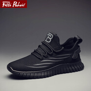 Fitti Pahris奢侈品男鞋2025夏季新款時(shí)尚運(yùn)動(dòng)休閑鞋百搭舒適防滑飛織網(wǎng)面鞋男 黑色 40