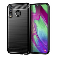 萬(wàn)浮生適用三星Galaxy A40S手機(jī)殼SM-A3050/A3058保護(hù)套三星M30拉絲紋防滑全包邊防摔軟殼 黑色 三星Galaxy A40s