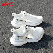 回力女鞋網(wǎng)鞋女夏季網(wǎng)面透氣跑步鞋女士減震輕便軟底休閑媽媽運動鞋子 白色【發(fā)泡大底 回彈慢跑】 38