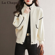 拉夏貝爾（La Chapelle）短外套女裝新品2025年春秋新款韓版小個子外套風衣上衣女毛呢大衣 米杏色 M