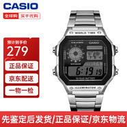 CASIO【先鑒定后發(fā)貨】手表男運動(dòng)防水復古小方表電子表男表情人節禮物 AE-1200WHD-1A
