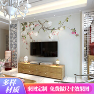六紋魚 無縫墻布電視背景墻壁紙客廳沙發(fā)新中式花鳥影視墻壁布裝飾壁畫 (浮雕)硅藻泥紋藝術(shù)超浮雕/平方
