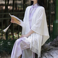 麓格立披肩旗袍外搭防曬流蘇針織開衫度假旅游拍照斗篷國風小香風外套女 流蘇鏤空披肩    110cmX60cm