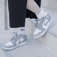 耐克（NIKE）官方aj女鞋 air jordan 1 女鞋秋季新款aj1中幫板鞋潮休閑籃球鞋 BQ6472-115 灰白 37.5