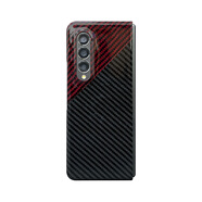 司德威適用三星Galaxy Z Fold3手機(jī)殼芳綸纖維保護(hù)套ZFold3浮雕紋理全包時(shí)尚創(chuàng)意格紋男女個(gè)性親膚裸機(jī)外 【紅黑拼色亮面單后蓋--火山口】芳綸纖維 三星Galaxy Z Fold3