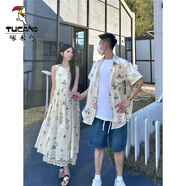 啄木鳥（TUCANO）小眾設計感情侶裝夏季2025韓版短袖襯衫男女連衣裙法式一裙一衣潮 男襯衫 M