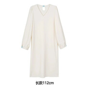 法蘿迪（FA LUO DI）柒院2025春季設計感氣質(zhì)時(shí)尚V領(lǐng)簡(jiǎn)約顯瘦連衣裙高貴長(cháng)款短款裙子 白色（長(cháng)款112cm） 3XL （建議161-175斤）