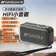 山水（SANSUI）F35藍牙音箱便攜式收音機錄音機插卡插U盤(pán)迷你小型音響低音炮 F35經(jīng)典黑+掛繩+8G歌曲卡