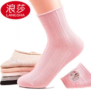 浪莎襪子女純棉老年人松口中筒襪夏季月子襪薄款透氣女士孕婦全棉短襪 舒適松口襪(6雙裝)