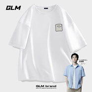 GLM敖瑞鵬代言酒紅色t恤男純棉質(zhì)感夏季休閑簡約重磅款潮牌短袖T恤 【重磅】白#灰色卡通 XL