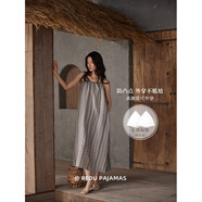 熱妒2025年吊帶睡裙女性感條紋軟綿綿夏季長裙七夕禮物涼感薄款睡衣 53278睡裙（帶胸墊防凸點(diǎn)） L