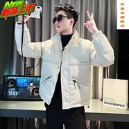 喬易倫立領(lǐng)羽絨服男冬季潮牌痞帥加厚上衣服2025新款男士冬裝防寒服外套 CF86-白色 M