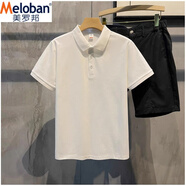 美羅邦（Meloban）夏季新款I(lǐng)NS潮牌短袖POLO衫修身翻領(lǐng)男T恤2025 白色 L