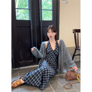 HUALIN FASHION韓版毛衣外套搭配露背連衣裙兩件套 毛衣開衫 M