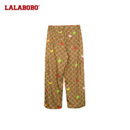 拉拉波波（LALABOBO）LALABOBO/水果滿印梭織褲/LBCB-WXZC18 咖色 S