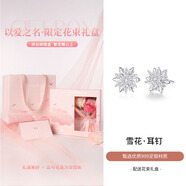 銀千惠999純銀雪花耳釘女士高級感耳環(huán)耳飾品情人節(jié)生日禮物送女友老婆2 999足銀雪花耳釘/可旋轉(zhuǎn)+云綰花禮盒 小眾輕奢耳釘/配首飾證書/情人節(jié)女生禮物