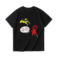 CEENIUMarvel漫威T恤死侍短袖Deadpool漫畫(huà)周邊衣服寬松金剛狼半袖 死侍金剛狼黑 S