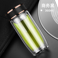 亞泰（YATAI）雙層玻璃杯子茶杯新品鵝蛋杯水杯泡茶玻璃杯雙層家 360ml 亞泰5035商務(wù)黑 300m'l-500m'l