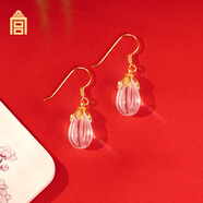 故宮文化 流光溢彩花絲水晶耳墜 耳飾女故宮博物院文創(chuàng  )禮品生日禮物送女友 禮盒裝【附鑒定證書(shū)】