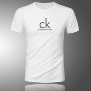 ck短袖T恤男士圓領(lǐng)半袖修身莫代爾純棉體恤上衣大碼打底汗衫T潮牌男 白色K8006 M