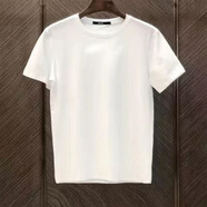 冠貿(mào)裴夏季新款痞帥短袖體恤男裝拼接上衣 圓領(lǐng)純色短袖白色 M