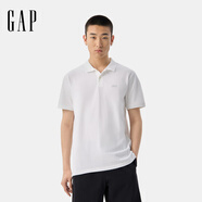 Gap男女裝2025春季新款刺繡logo短袖polo衫常規(guī)T恤上衣美版586306 白色 L 美碼 XL亞洲碼185/104A