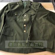 臻道老式軍迷87春秋服君綠色夏服套裝老式凡立丁小西服套裝全襯內里套 衣服加褲子帽子 4號5