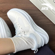 安踏（ANTA）漫步跑步鞋女鞋夏季2025秋夏季新款輕質(zhì)輕減震運動鞋子 -2象牙白/淺霧灰 36