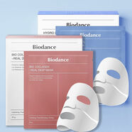 BIODANCEBIODANCEBIO補(bǔ)水膠原蛋白面膜分體式白變提亮奶皮膠原蛋白深層面 Bio粉色1盒4片+藍(lán)色1盒4片