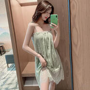 星玫仙性感內衣房事高級潮床上擦邊親趣睡衣收副乳小胸聚攏顯大文胸qqny 水綠色網(wǎng)紗裙 睡裙+T褲 L 165(L)【適合100-120斤】現貨速發(fā)