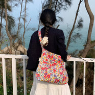 南木熊包包女包碎花帆布包2025春夏新款韓系小眾單肩包斜挎包大容量 碎花包