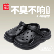 名創(chuàng  )優(yōu)品（MINISO）洞洞鞋女款2025新款eva防滑防臭沙灘鞋增高涼拖鞋女夏季外穿 黑色 44-45 (275mm) 【適合43-44碼穿】