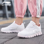 李寧越影跑步鞋女鞋網(wǎng)面透氣耐磨健身休閑運動鞋 標準白086-1 38