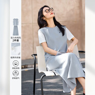 梵希蔓時(shí)尚休閑套裝裙女2025夏季新款假兩件上衣高腰半身裙兩件套 M9862 霧藍色 L