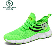 啄木鳥(niǎo)情侶潮流運動(dòng)鞋男女透氣飛織運動(dòng)鞋夏季爆米花跑步鞋冷粘晉江鞋 綠色 42