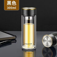 富光致勝雙層玻璃杯 黑色 300ml