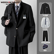威登羊（WEEDON SHEEP）DK制服一套裝熱血高校校服中山裝小西服男女學(xué)院風(fēng)百搭jk班服外套 外套+襯衫+西褲【三件套 XL