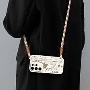 瀚泓源【哆啦A夢(mèng)授權】三星s25手機殼samsung新款s25+腕帶s25ultra支架s24+斜跨背帶防摔全包保護套 古董白-白底線(xiàn)稿哆啦【長(cháng)掛繩】 三星 Galaxy S25+/s24+