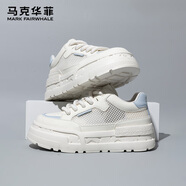 馬克華菲板鞋男鞋2025新款夏季男士休閑鞋網(wǎng)面透氣增高 米藍網(wǎng)款  41